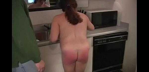  BBW Gets Spanked In Her Kitchen